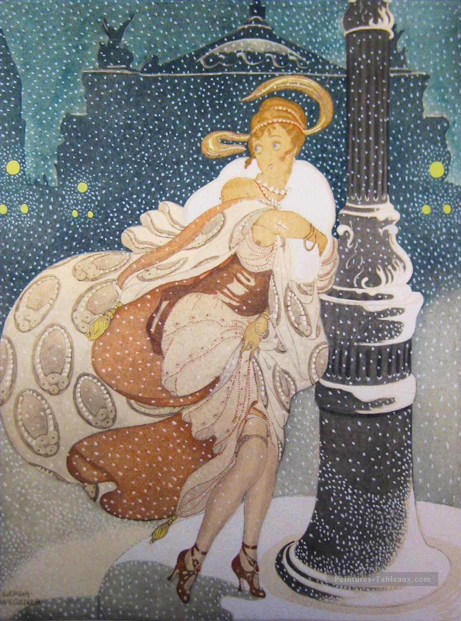 Une nuit de neige à l’Opéra de Paris Gerda Wegener Peintures à l'huile